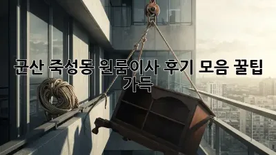군산 죽성동 원룸이사 후기 모음: 꿀팁 가득!
