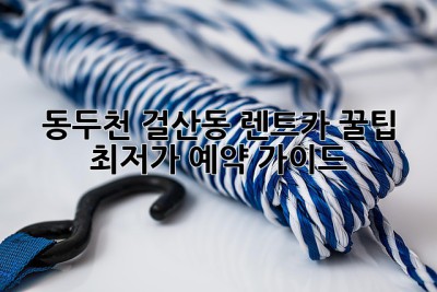 동두천 걸산동 렌트카 꿀팁🍯 최저가 예약 가이드