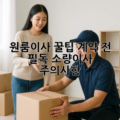 원룸이사 꿀팁🍯 계약 전 필독! #소량이사 주의사항🚨