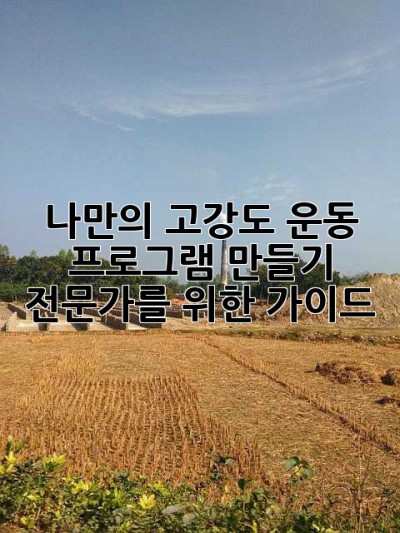 나만의 고강도 운동 프로그램 만들기: 전문가를 위한 가이드