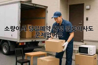 소량이사 당일예약 꿀팁🍯 원룸이사도 문제없어요!