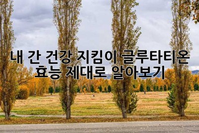 내 간 건강 지킴이? 글루타티온 효능 제대로 알아보기!